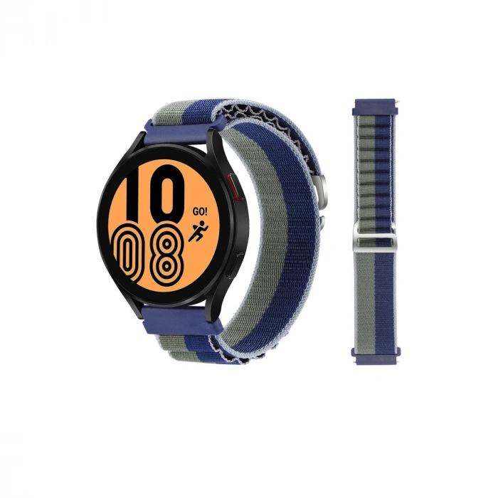 Watch 20mm Kr410 Kumaş Kordon (saat Değildir) - Lacivert-yeşil