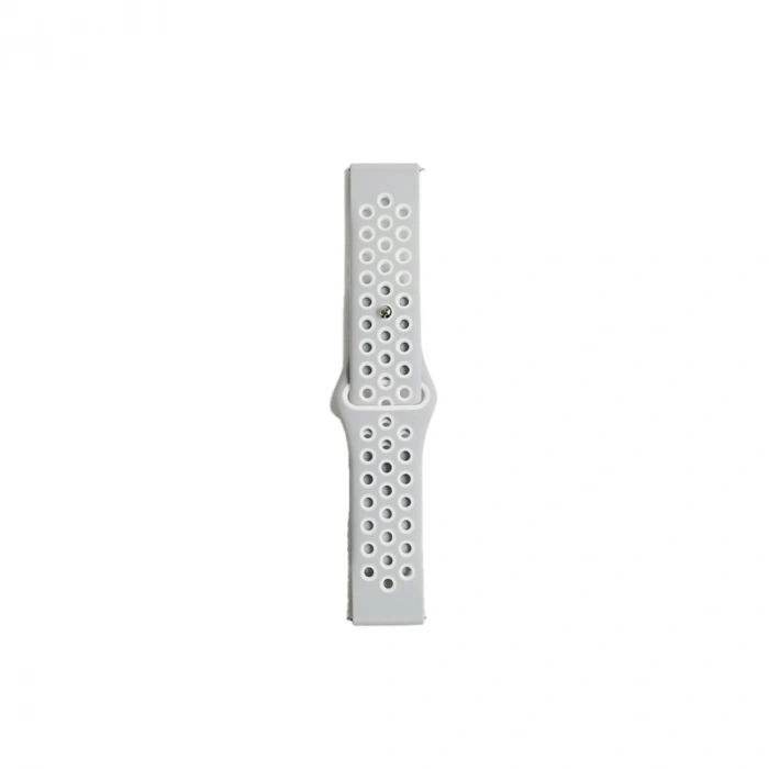 Watch 20mm Spor Delikli Kordon - Gri-beyaz