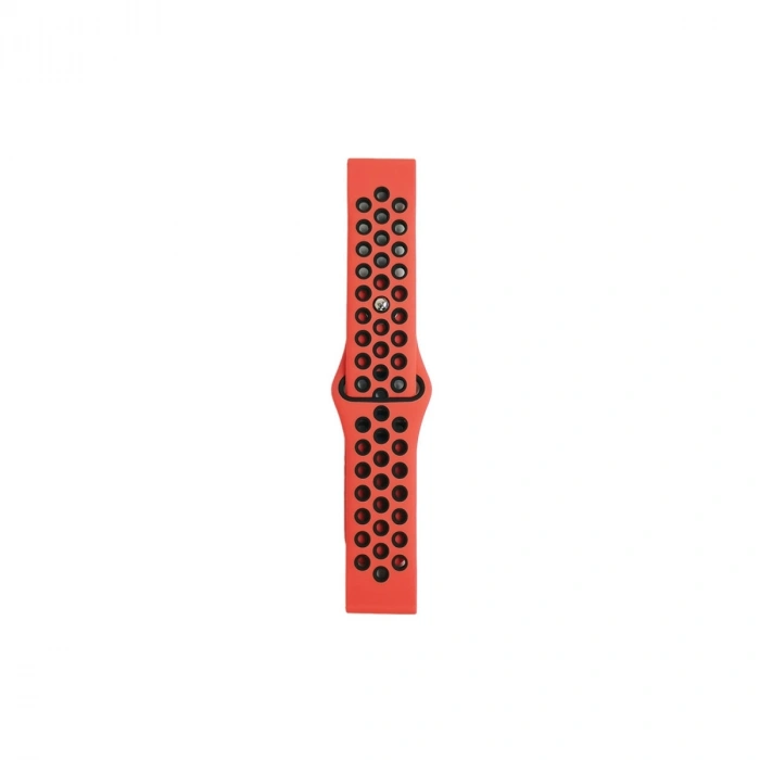 Watch 20mm Spor Delikli Kordon - Kırmızı-siyah