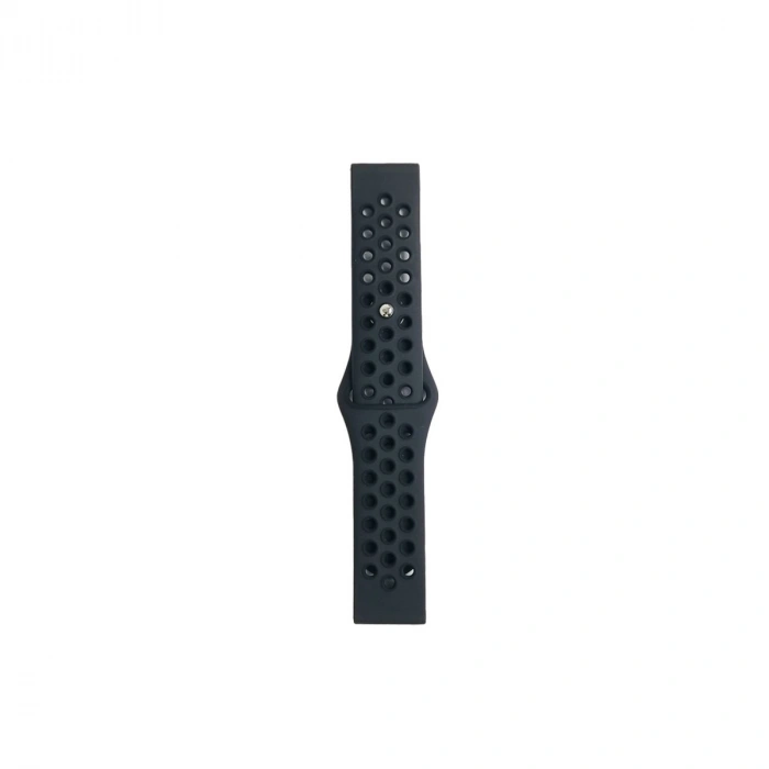Watch 22mm Spor Delikli Kordon - Siyah-füme