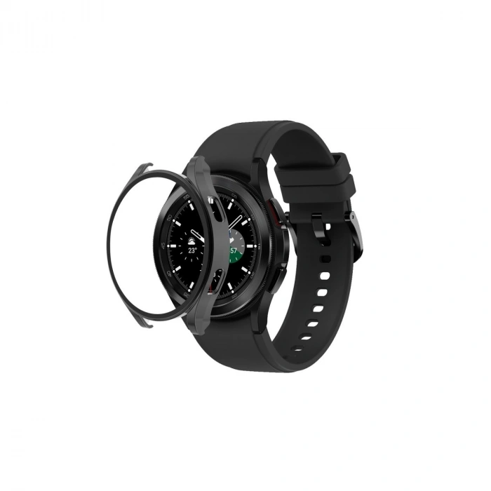 Watch 5 Pro 45mm Wall Camlı Kasa Ekran Koruyucu - Siyah