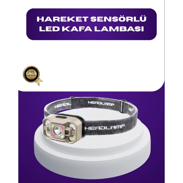 Wave Sensörlü Led Kafa Lambası Şarjlı Ayarlanabilir Işık