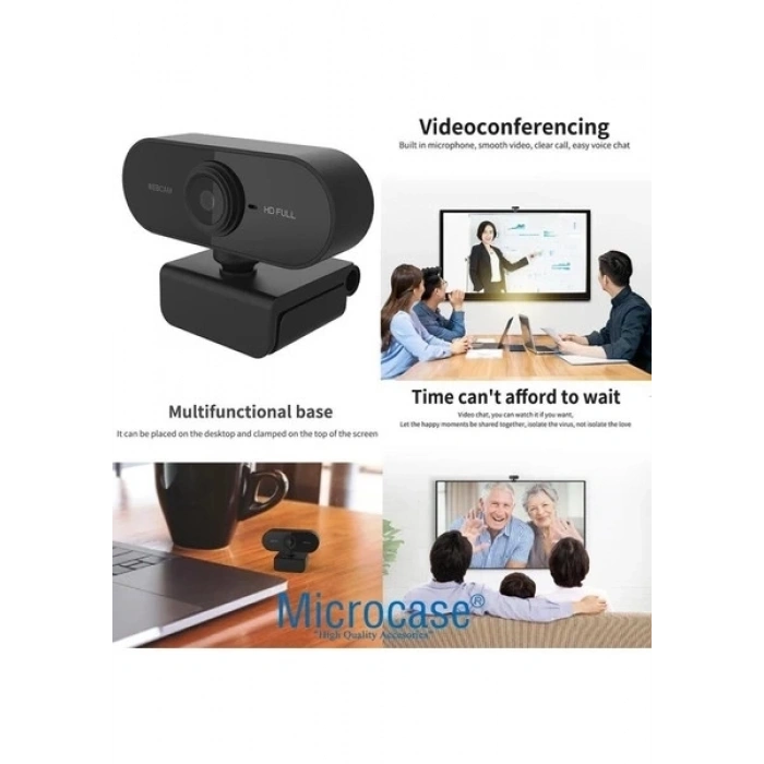Webcam Orjınal Hd 1080p Konferans Kamera Dahili Mikrofon Görüntülü Sohbet Yayın Kamerası Hd Video