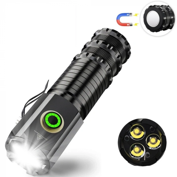 Ws-3838 1500 Lümen Mıknatıslı Usb Şarjlı El Feneri