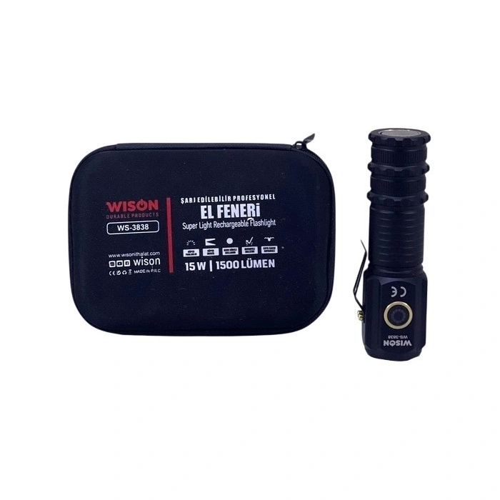 Ws-3838 1500 Lümen Mıknatıslı Usb Şarjlı El Feneri
