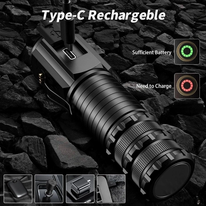 Ws-3838 1500 Lümen Mıknatıslı Usb Şarjlı El Feneri
