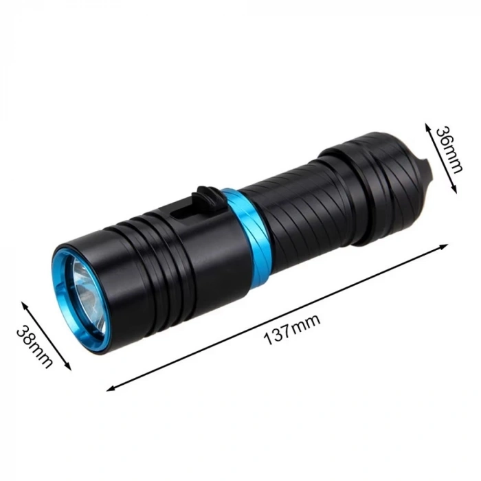 Ws-4545 10w 1800 Lümen Şarjlı Su Altı Feneri Type-c, 5000 Mah, 100 M Menzil, Su Geçirmez