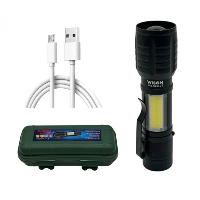 Ws-5454 Cob Led Usb Şarjlı Mini El Feneri