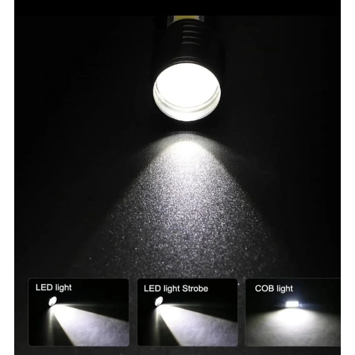 Wuben Wb-017 Zoomlu Şarjlı Cob Led Güçlü El Feneri