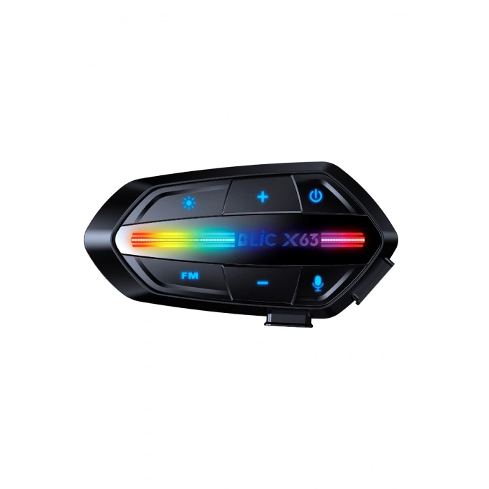 X63 Motosiklet Kask Kulaklık Intercom Işıklı Motorsiklet Interkom 5.3