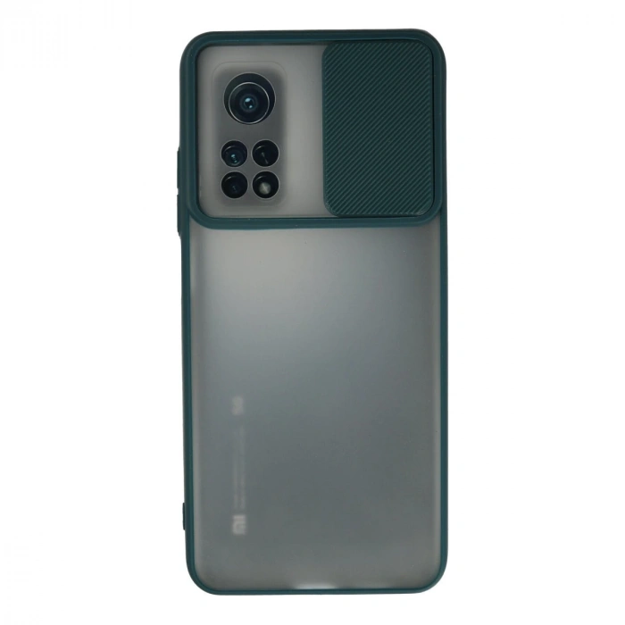 Xiaomi Mi 10t Kılıf Palm Buzlu Kamera Sürgülü Silikon - Yeşil