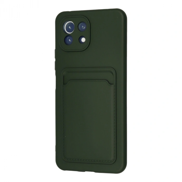Xiaomi Mi 11 Kılıf Kelvin Kartvizitli Silikon - Koyu Yeşil