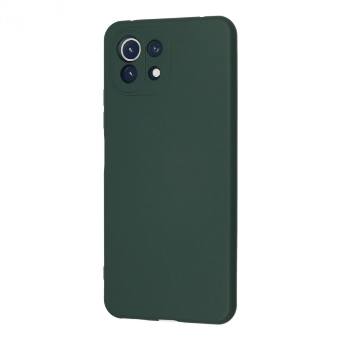Xiaomi Mi 11 Lite Kılıf Nano İçi Kadife Silikon - Koyu Yeşil