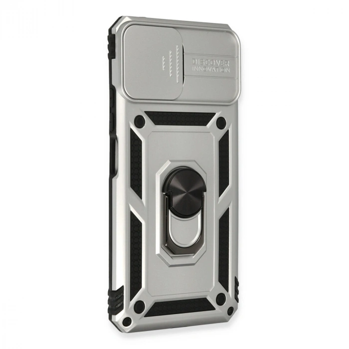 Xiaomi Mi 11 Lite Kılıf Pars Lens Yüzüklü Silikon - Gümüş