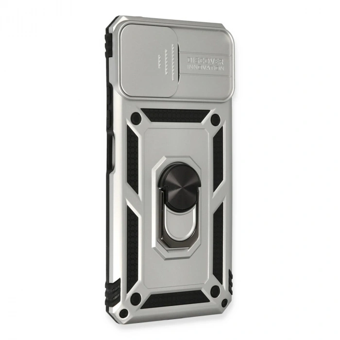 Xiaomi Mi 11 Lite Kılıf Pars Lens Yüzüklü Silikon - Gümüş