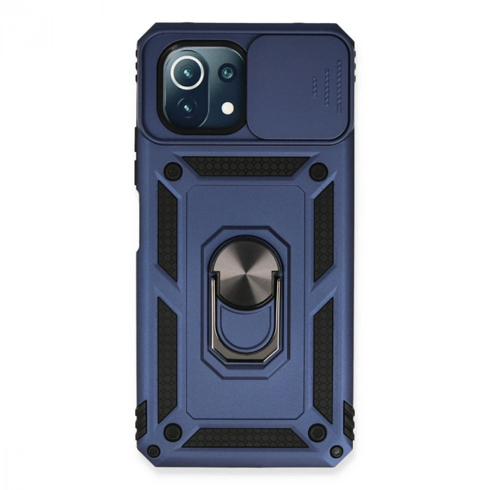 Xiaomi Mi 11 Lite Kılıf Pars Lens Yüzüklü Silikon - Lacivert