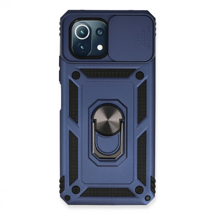 Xiaomi Mi 11 Lite Kılıf Pars Lens Yüzüklü Silikon - Lacivert