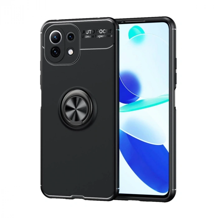Xiaomi Mi 11 Lite Kılıf Range Yüzüklü Silikon - Siyah
