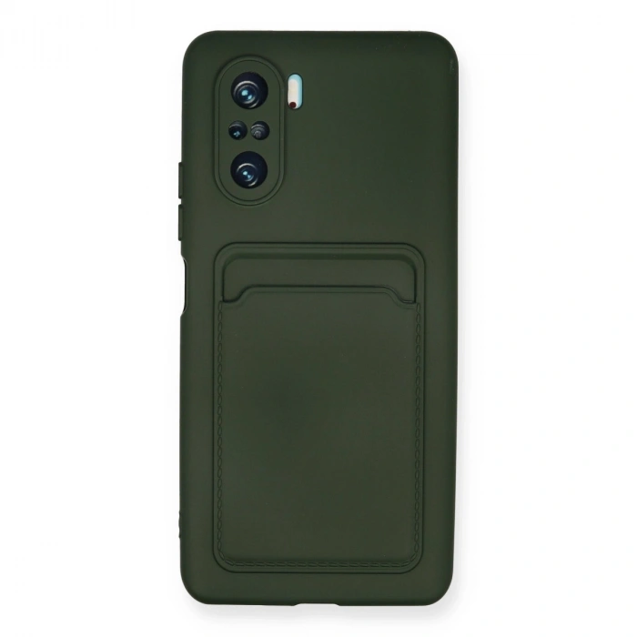 Xiaomi Mi 11i Kılıf Kelvin Kartvizitli Silikon - Koyu Yeşil