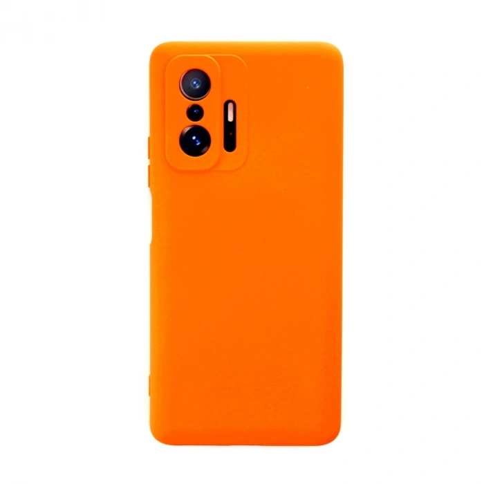 Xiaomi Mi 11t Pro Kılıf Nano İçi Kadife Silikon - Turuncu