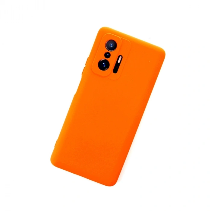 Xiaomi Mi 11t Pro Kılıf Nano İçi Kadife Silikon - Turuncu