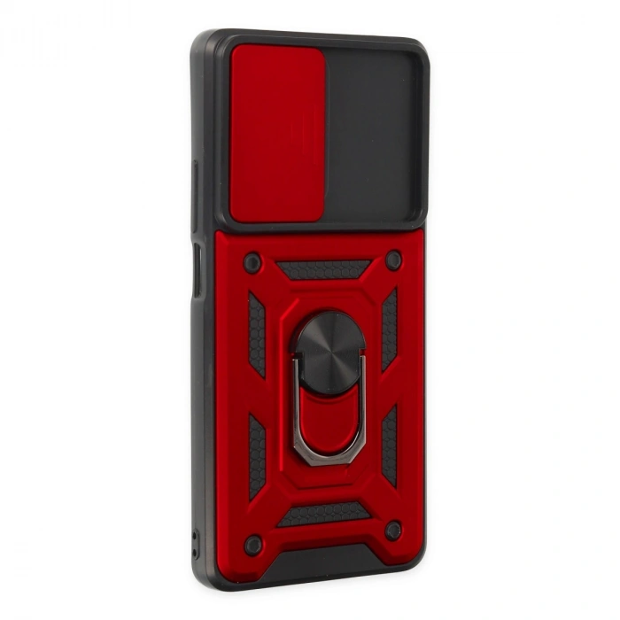 Xiaomi Mi 11t Pro Kılıf Pars Lens Yüzüklü Silikon - Kırmızı