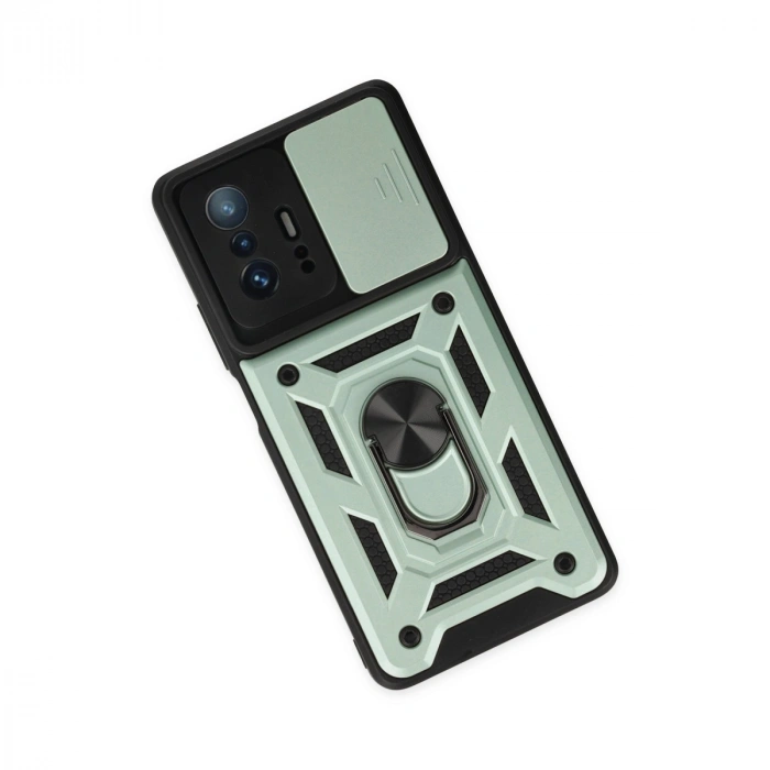 Xiaomi Mi 11t Pro Kılıf Pars Lens Yüzüklü Silikon - Yeşil