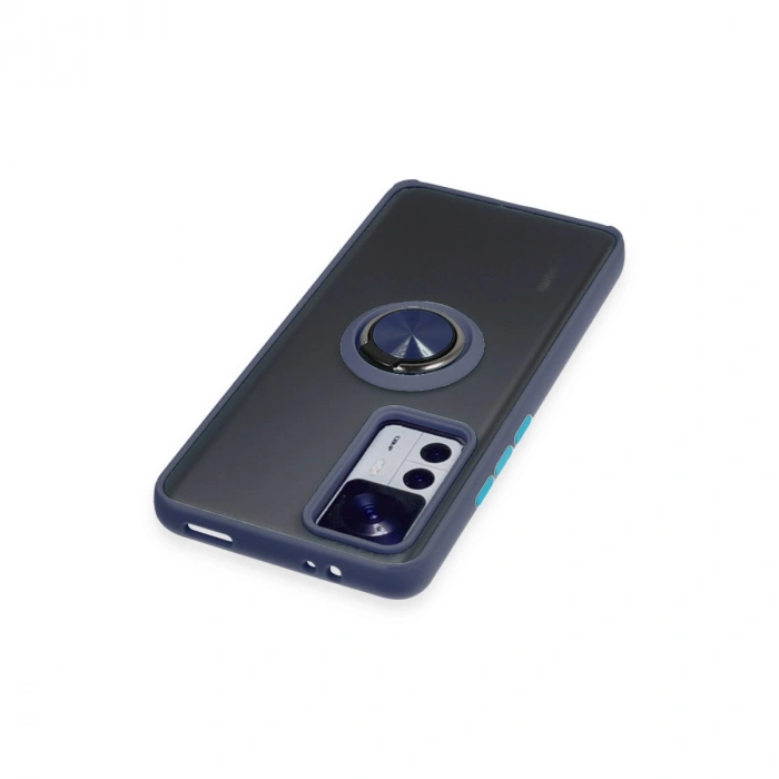 Xiaomi Mi 12t Pro Kılıf Montreal Yüzüklü Silikon Kapak - Lacivert