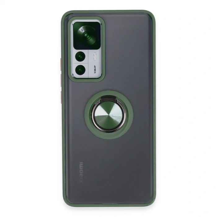 Xiaomi Mi 12t Pro Kılıf Montreal Yüzüklü Silikon Kapak - Yeşil