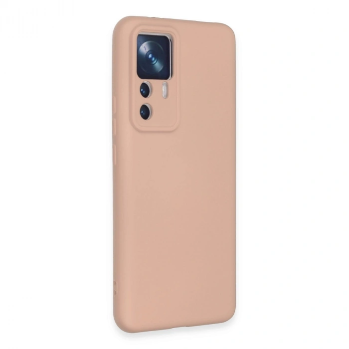 Xiaomi Mi 12t Pro Kılıf Nano İçi Kadife Silikon - Pudra