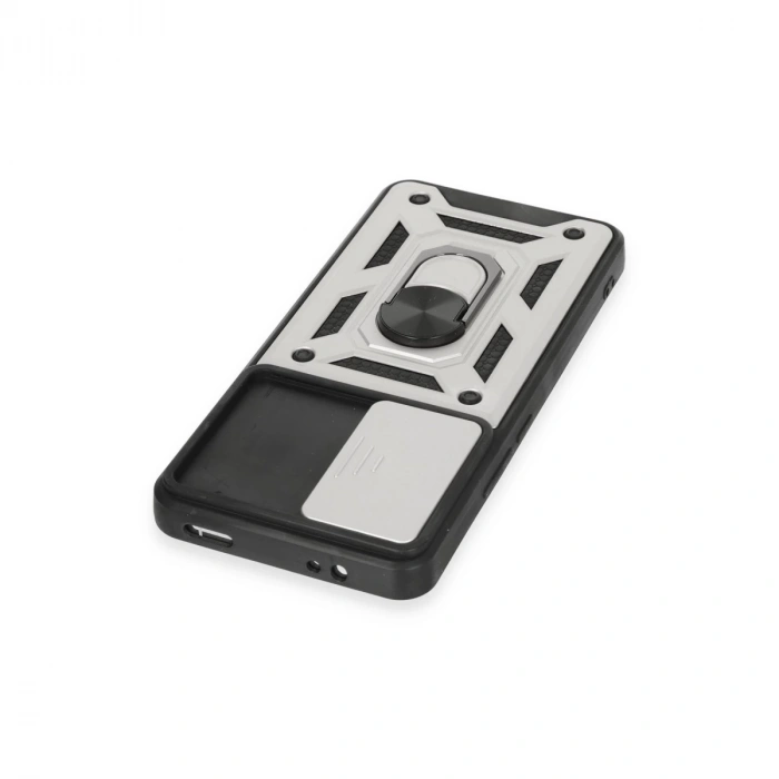 Xiaomi Mi 12t Pro Kılıf Pars Lens Yüzüklü Silikon - Gümüş