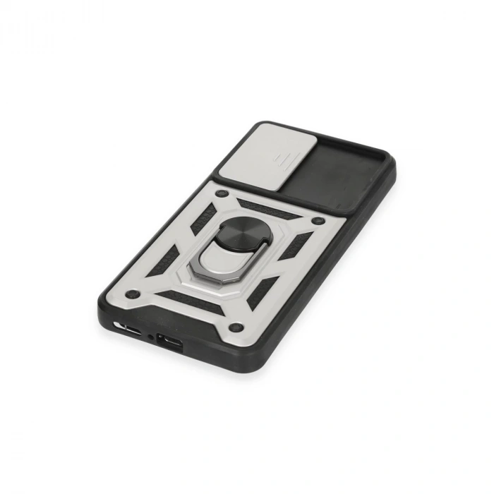 Xiaomi Mi 12t Pro Kılıf Pars Lens Yüzüklü Silikon - Gümüş