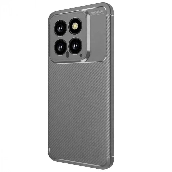 Xiaomi Mi 14t Kılıf Auto Focus Karbon Kapak - Gri