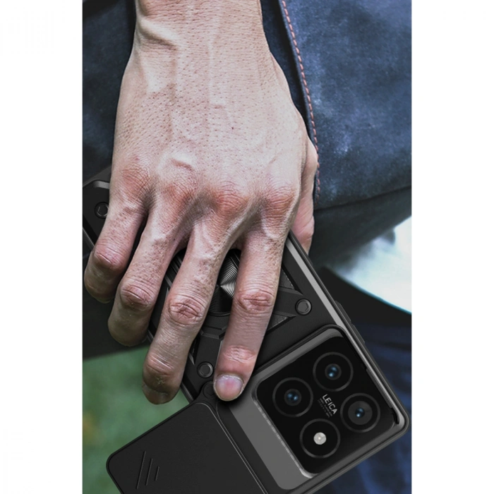 Xiaomi Mi 14t Pro Kılıf Pars Lens Yüzüklü Silikon - Lacivert