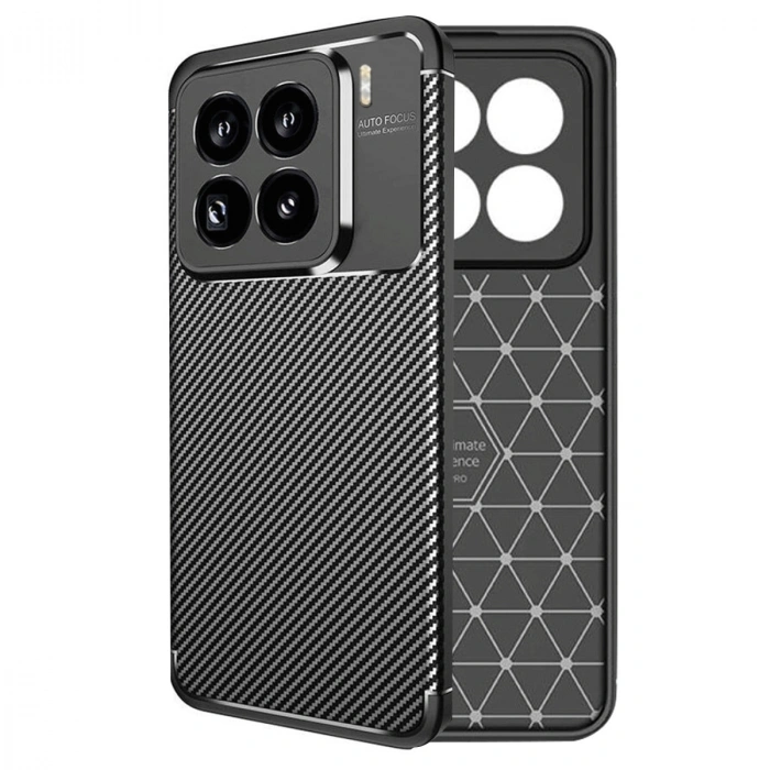 Xiaomi Mi 15 Pro Kılıf Auto Focus Karbon Kapak - Siyah