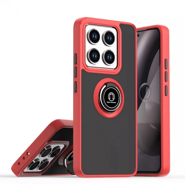 Xiaomi Mi 15 Pro Kılıf Montreal Yüzüklü Silikon Kapak - Kırmızı