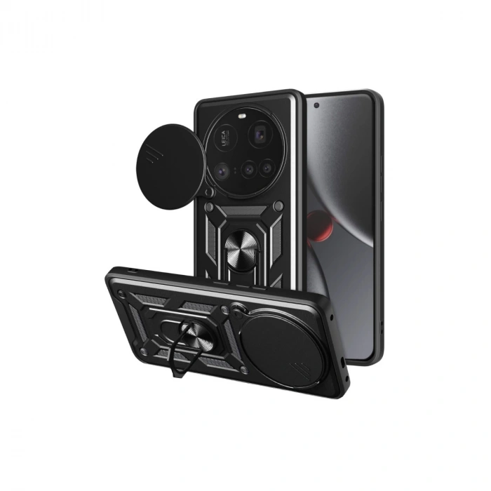 Xiaomi Mi 15 Ultra Kılıf Pars Lens Yüzüklü Silikon - Siyah