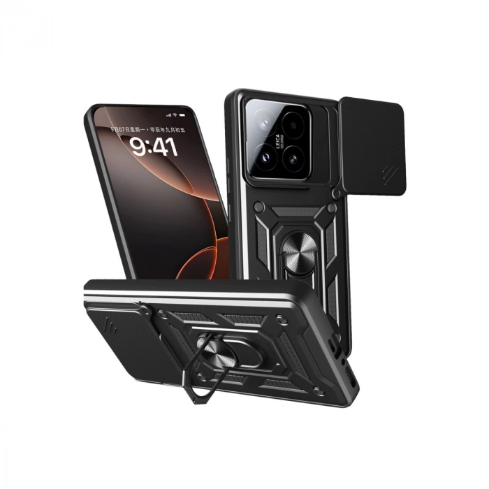 Xiaomi Mi 15t Pars Lens Yüzüklü Silikon - Siyah