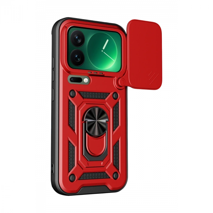 Xiaomi Mi 17 Pro Max Pars Lens Yüzüklü Silikon - Kırmızı