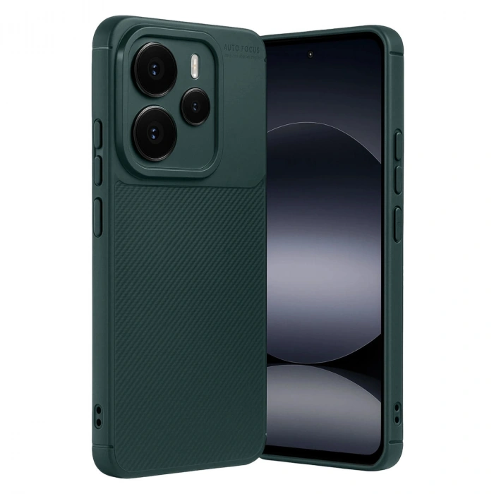 Xiaomi Note 14 5g Auto Focus Karbon Kapak - Koyu Yeşil
