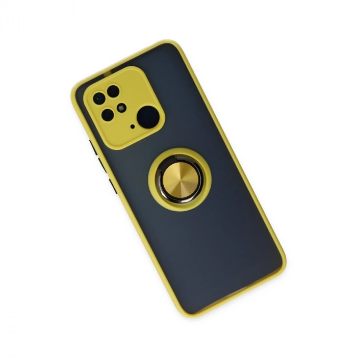 Xiaomi Poco C40 Kılıf Montreal Yüzüklü Silikon Kapak - Sarı