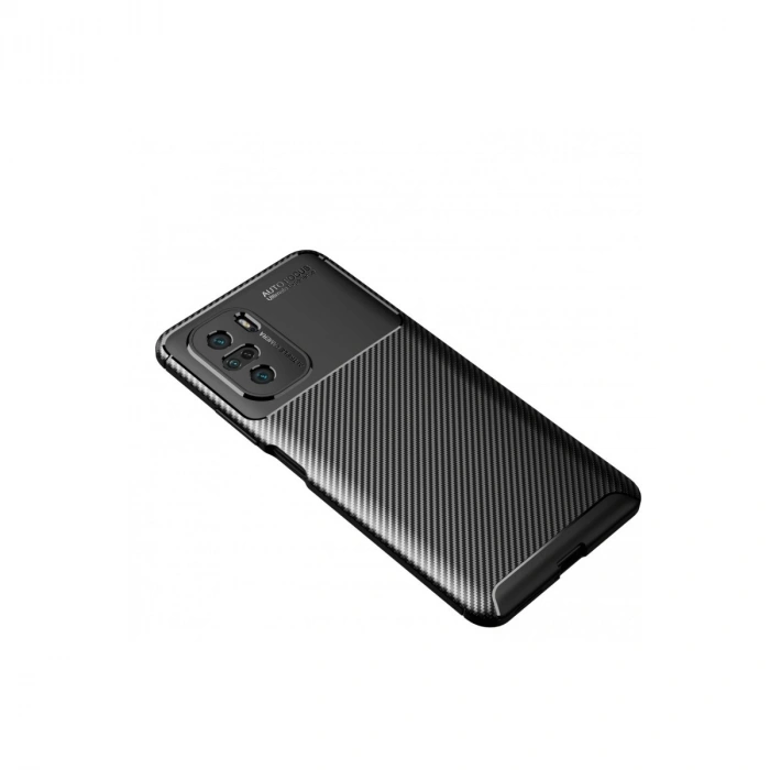 Xiaomi Poco F3 Kılıf Auto Focus Karbon Kapak - Siyah