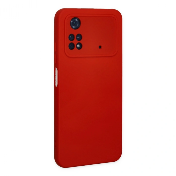 Xiaomi Poco M4 Pro 4g Kılıf Nano İçi Kadife Silikon - Kırmızı