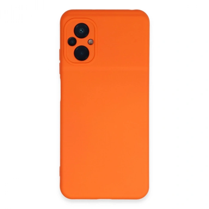 Xiaomi Poco M5 Kılıf Nano İçi Kadife Silikon - Turuncu