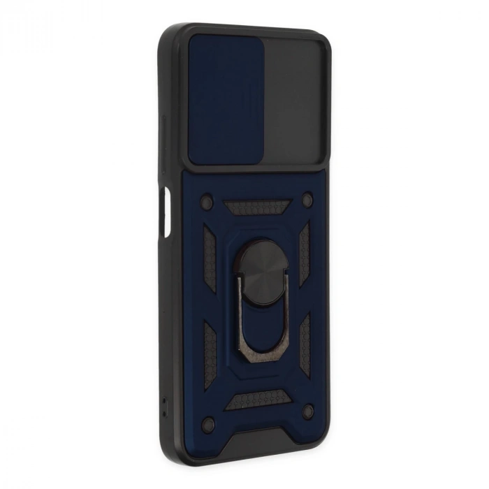 Xiaomi Poco M5 Kılıf Pars Lens Yüzüklü Silikon - Lacivert