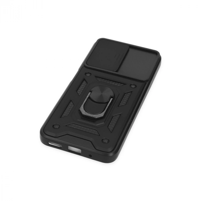 Xiaomi Poco M5 Kılıf Pars Lens Yüzüklü Silikon - Siyah