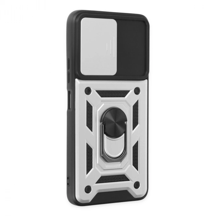 Xiaomi Poco X3 Gt Kılıf Pars Lens Yüzüklü Silikon - Gümüş