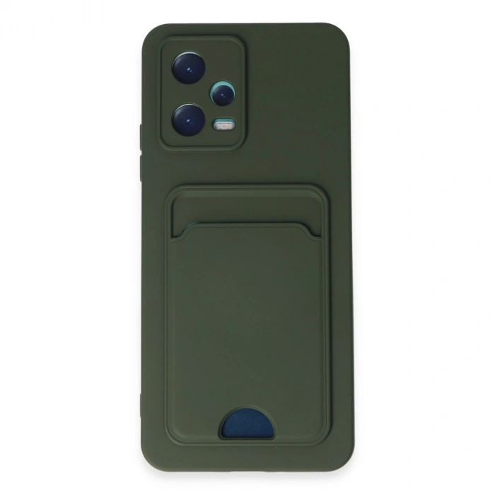 Xiaomi Poco X5 5g Kılıf Kelvin Kartvizitli Silikon - Koyu Yeşil