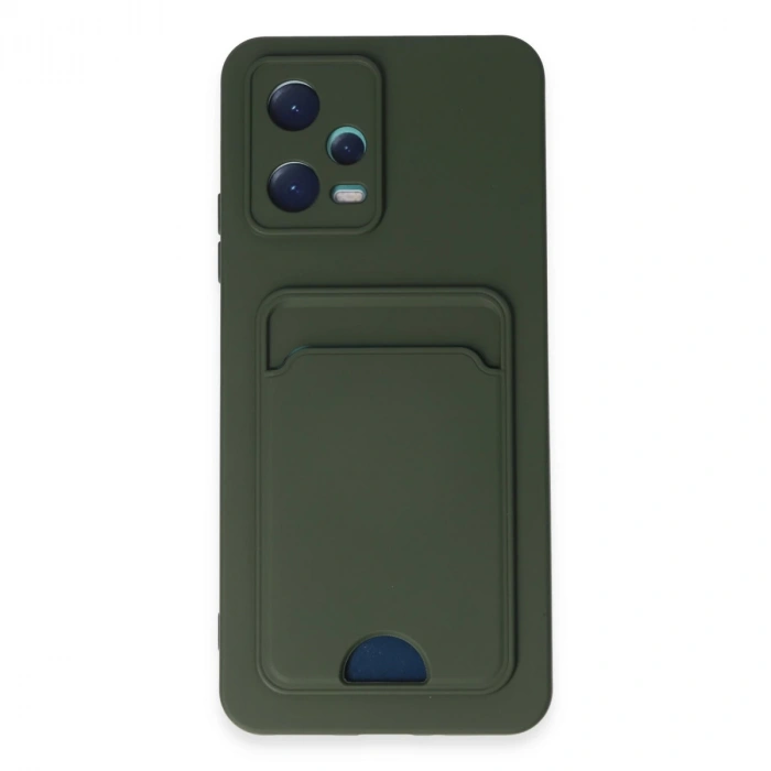 Xiaomi Poco X5 5g Kılıf Kelvin Kartvizitli Silikon - Koyu Yeşil