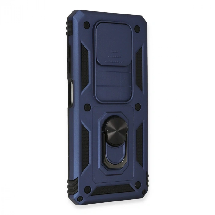 Xiaomi Pocophone X3 Kılıf Pars Lens Yüzüklü Silikon - Lacivert